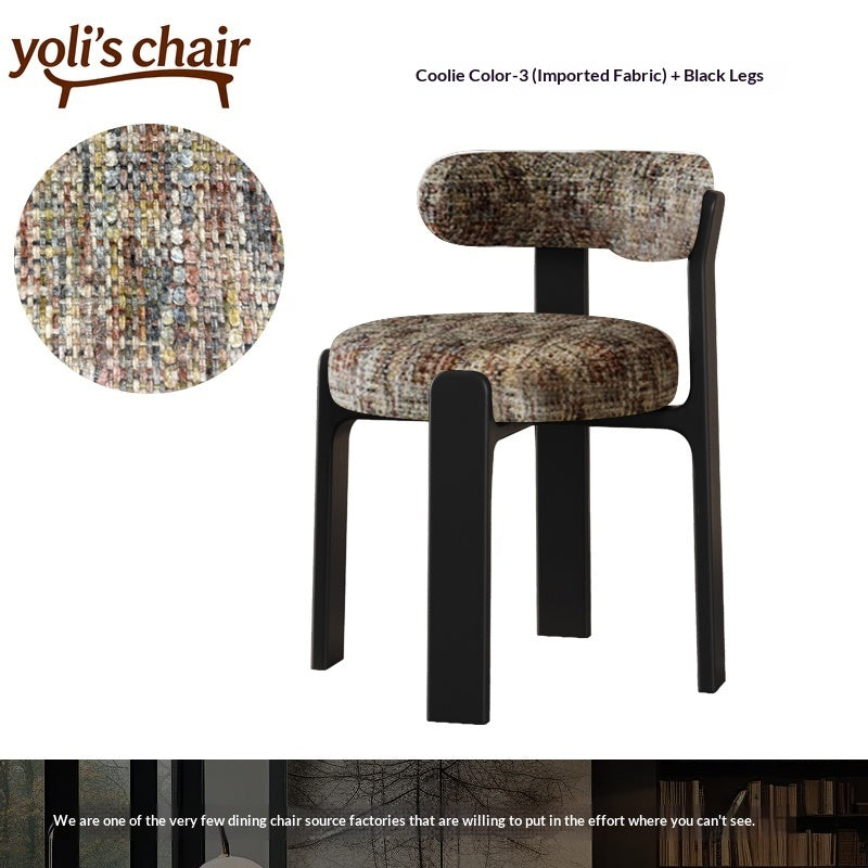 French retro solid wood dining chair household wabi sabi antique dining table and chair designer high-end Nordic backrest chair