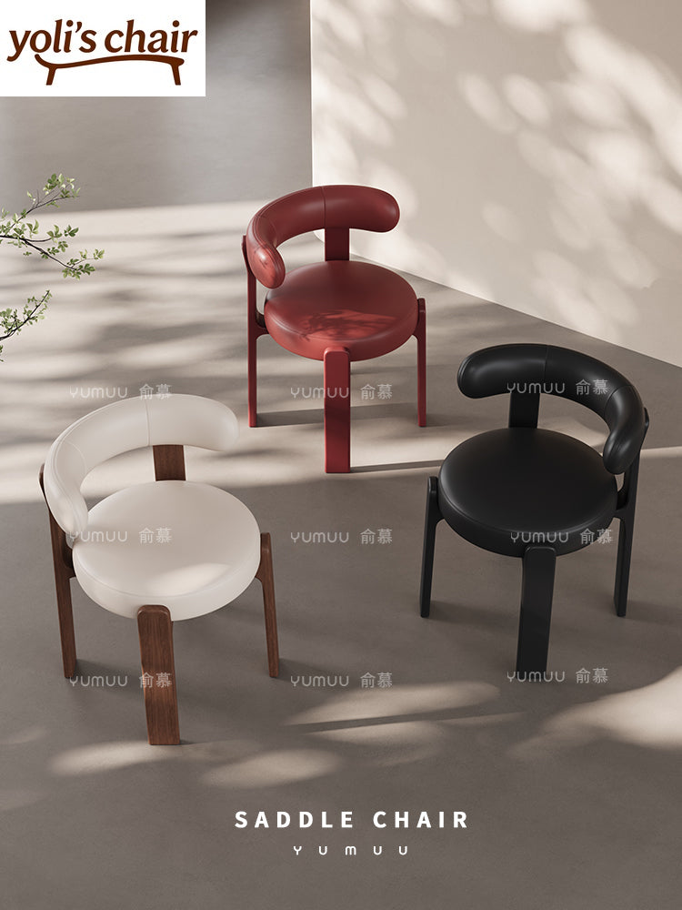 French retro solid wood dining chair household wabi sabi antique dining table and chair designer high-end Nordic backrest chair