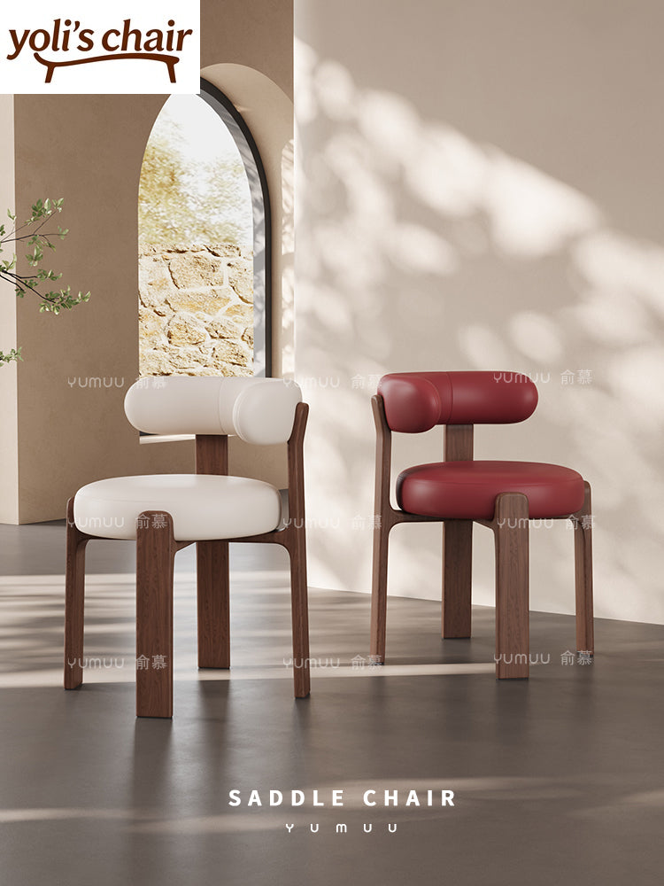 French retro solid wood dining chair household wabi sabi antique dining table and chair designer high-end Nordic backrest chair