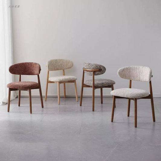 Modern medieval-style solid wood dining chair