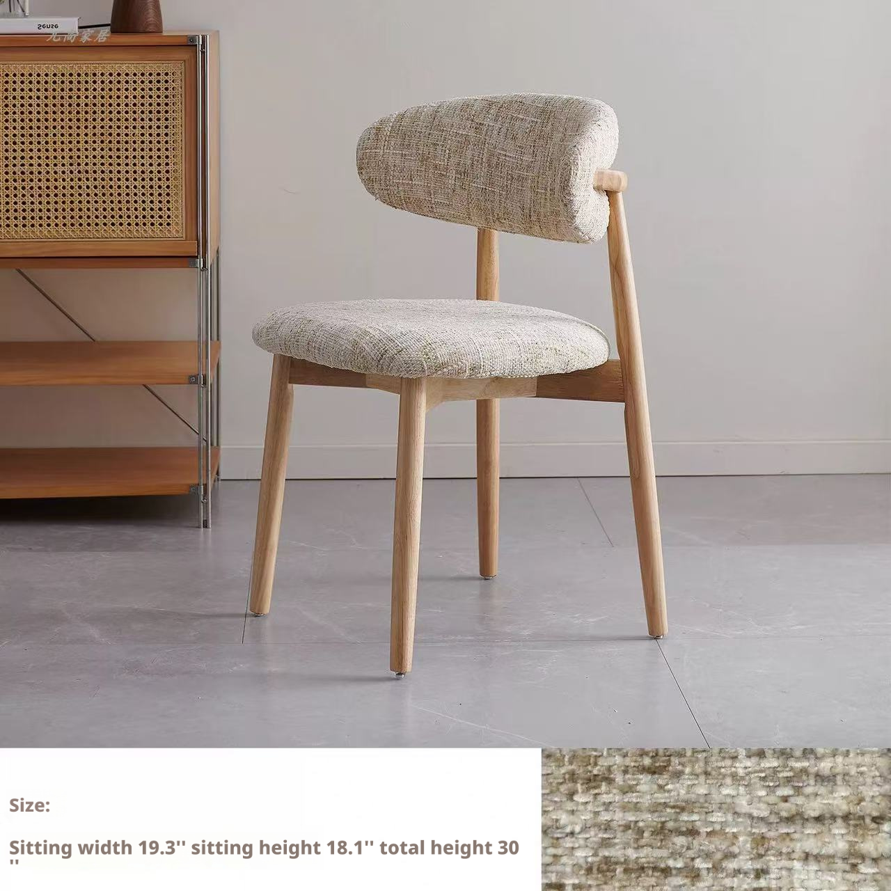 Modern medieval-style solid wood dining chair