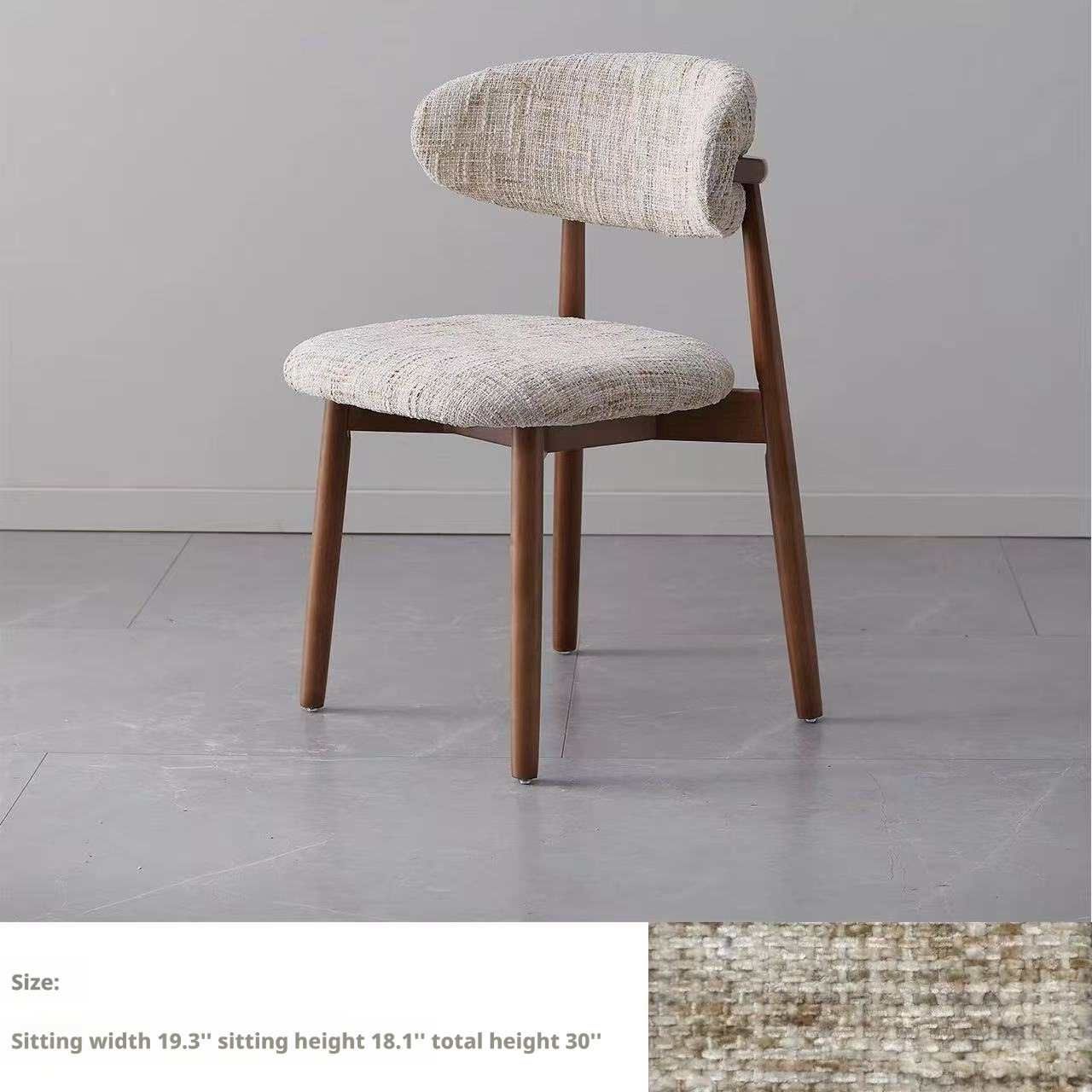 Modern medieval-style solid wood dining chair