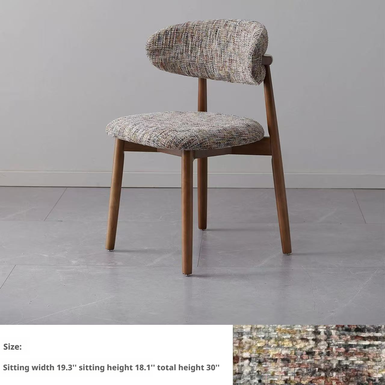 Modern medieval-style solid wood dining chair