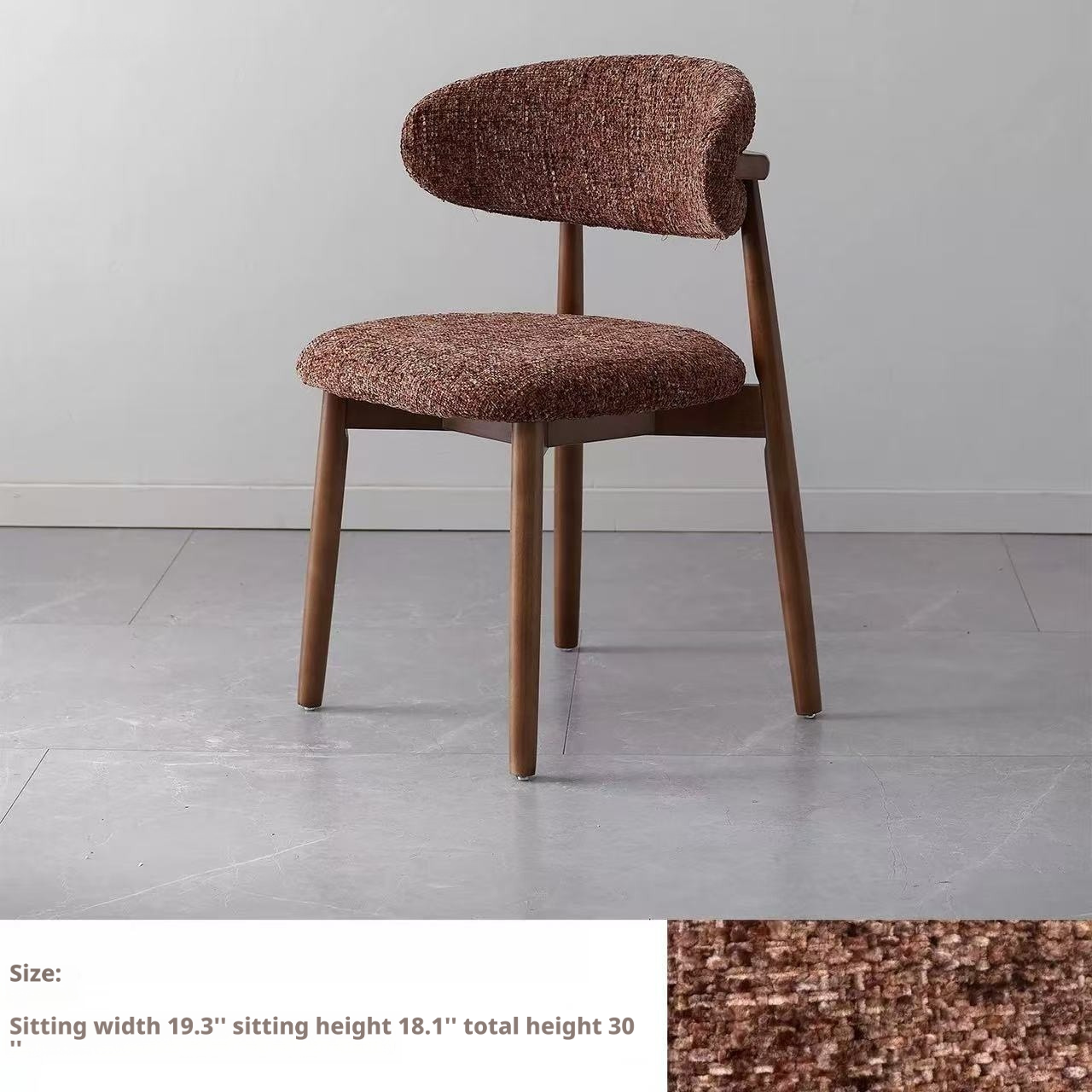 Modern medieval-style solid wood dining chair