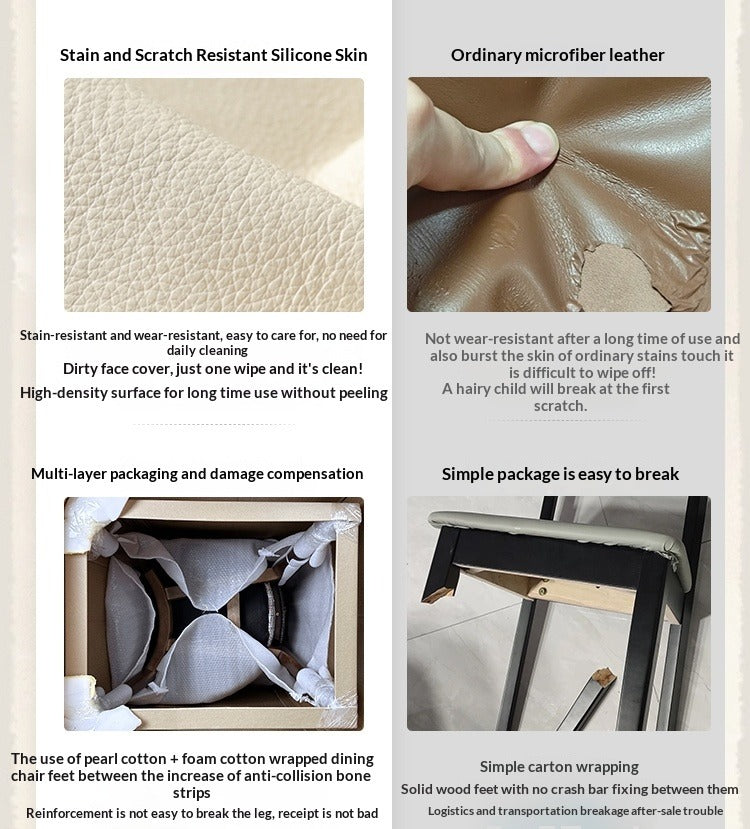 Medium walnut color simple home solid wood upholstery designer high-end restaurant makeup stool backless small apartment