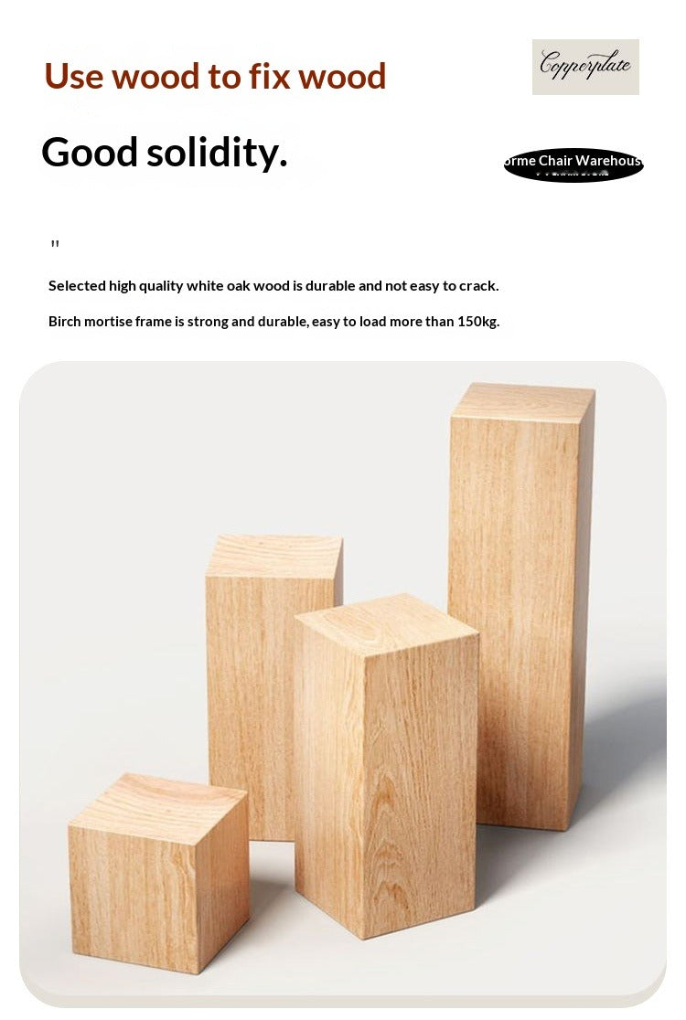 Medium walnut color simple home solid wood upholstery designer high-end restaurant makeup stool backless small apartment