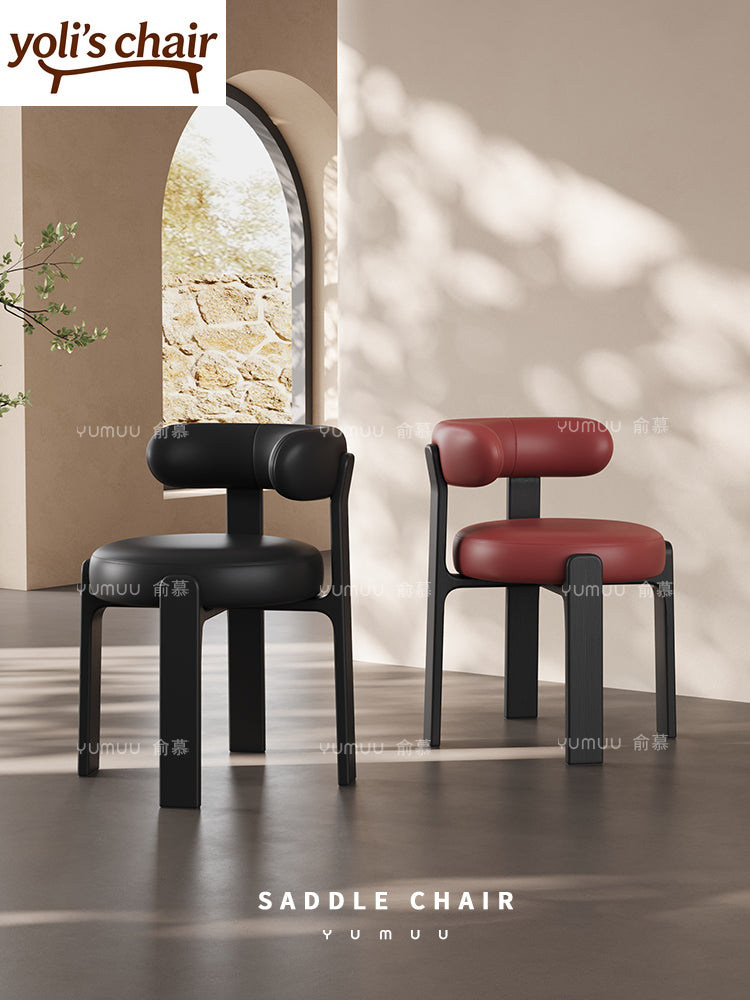 French retro solid wood dining chair household wabi sabi antique dining table and chair designer high-end Nordic backrest chair