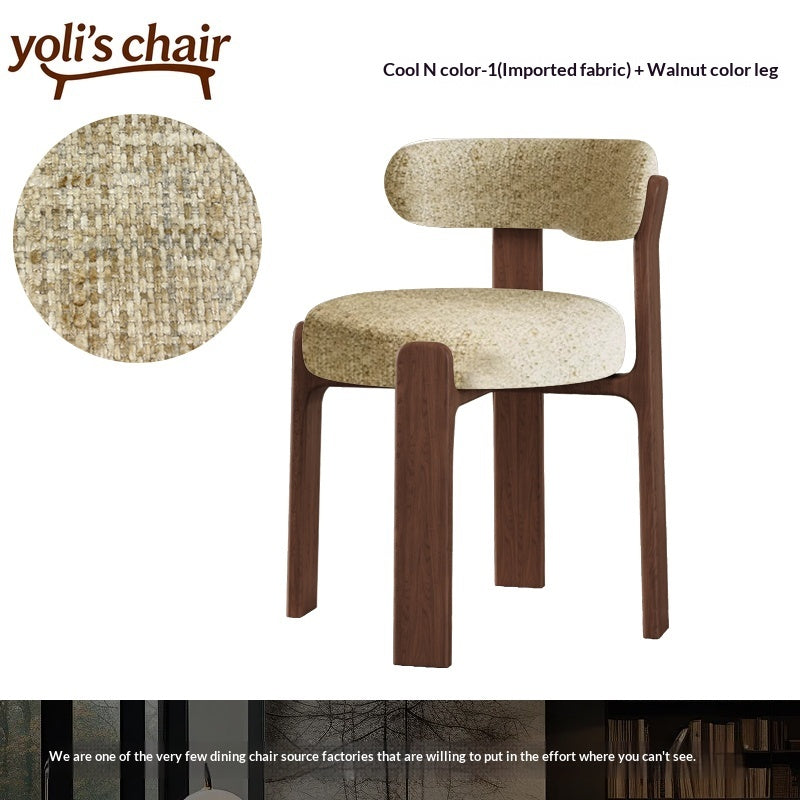 French retro solid wood dining chair household wabi sabi antique dining table and chair designer high-end Nordic backrest chair