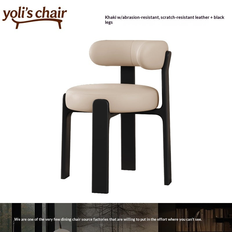 French retro solid wood dining chair household wabi sabi antique dining table and chair designer high-end Nordic backrest chair