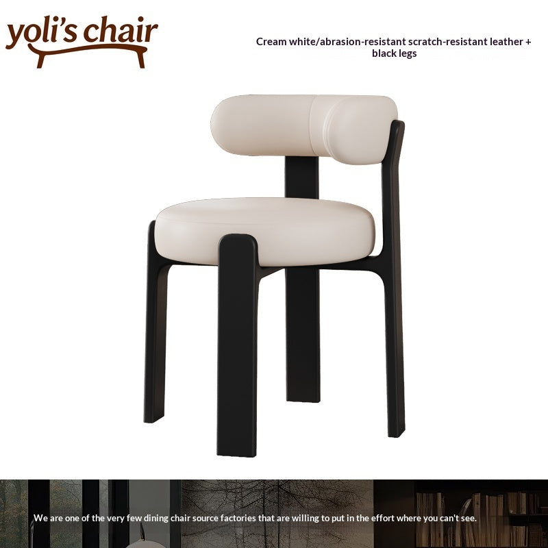 French retro solid wood dining chair household wabi sabi antique dining table and chair designer high-end Nordic backrest chair