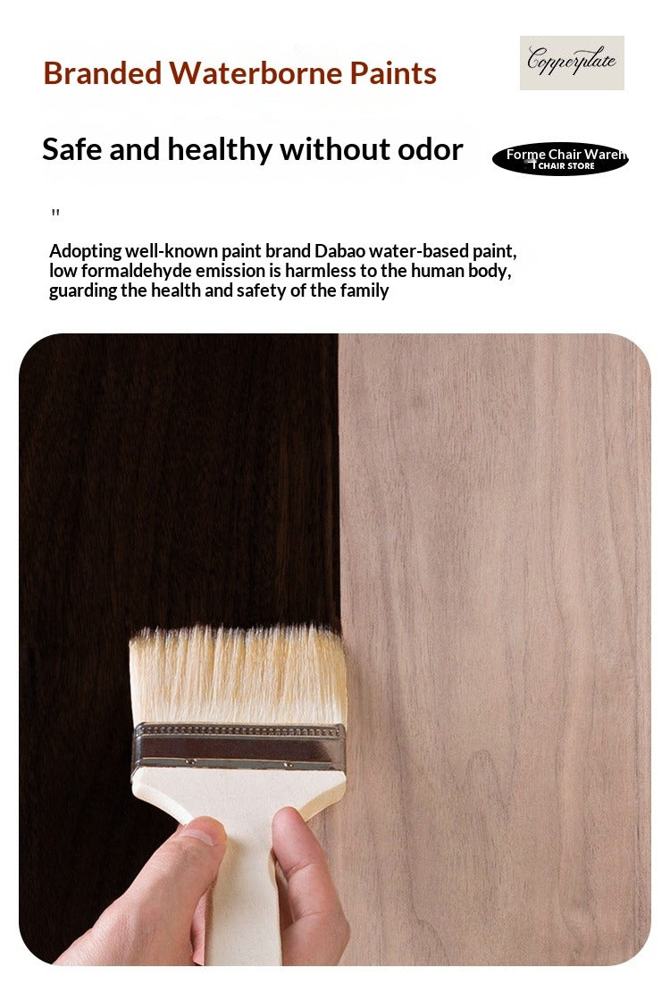 Medium walnut color simple home solid wood upholstery designer high-end restaurant makeup stool backless small apartment