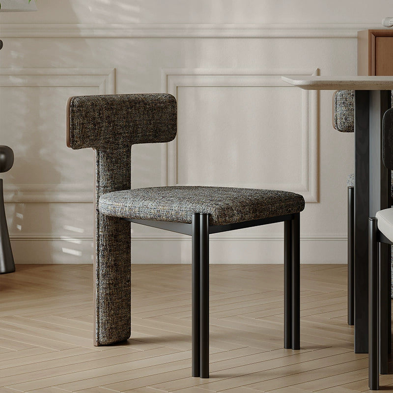 Nordic solid wood dining chair hotel designer high-end chair minimalist model room curved ash wood premium leather chair