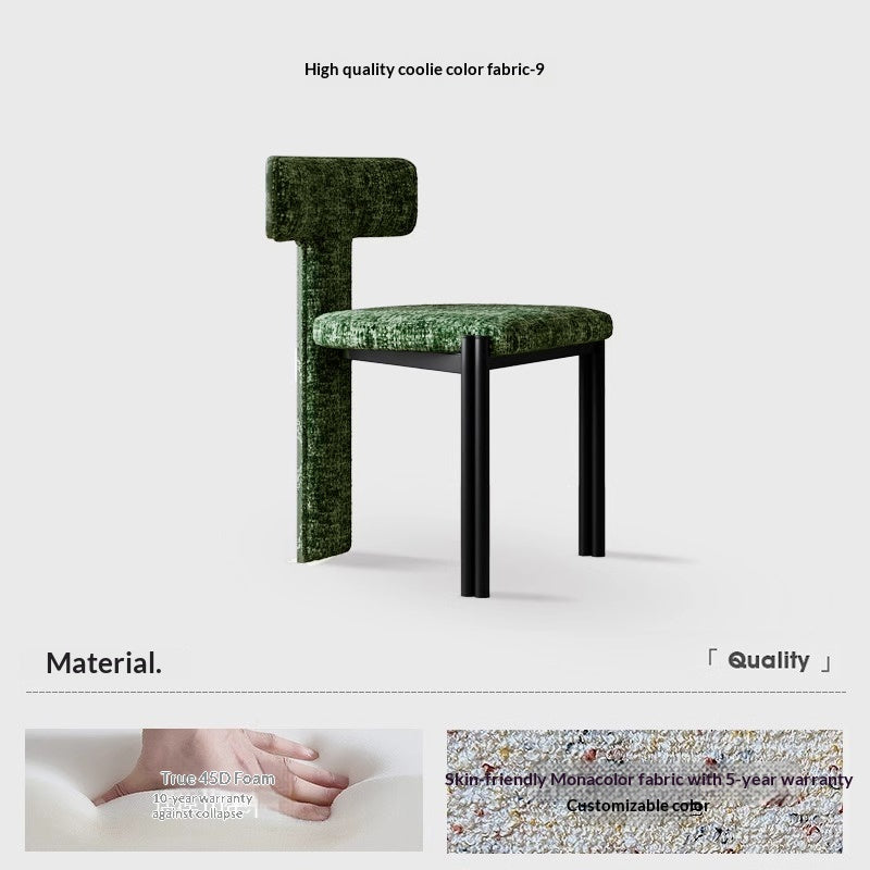 Nordic solid wood dining chair hotel designer high-end chair minimalist model room curved ash wood premium leather chair