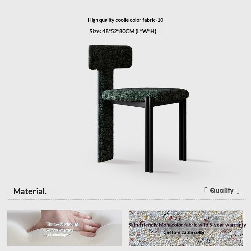 Nordic solid wood dining chair hotel designer high-end chair minimalist model room curved ash wood premium leather chair