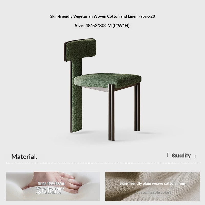 Nordic solid wood dining chair hotel designer high-end chair minimalist model room curved ash wood premium leather chair