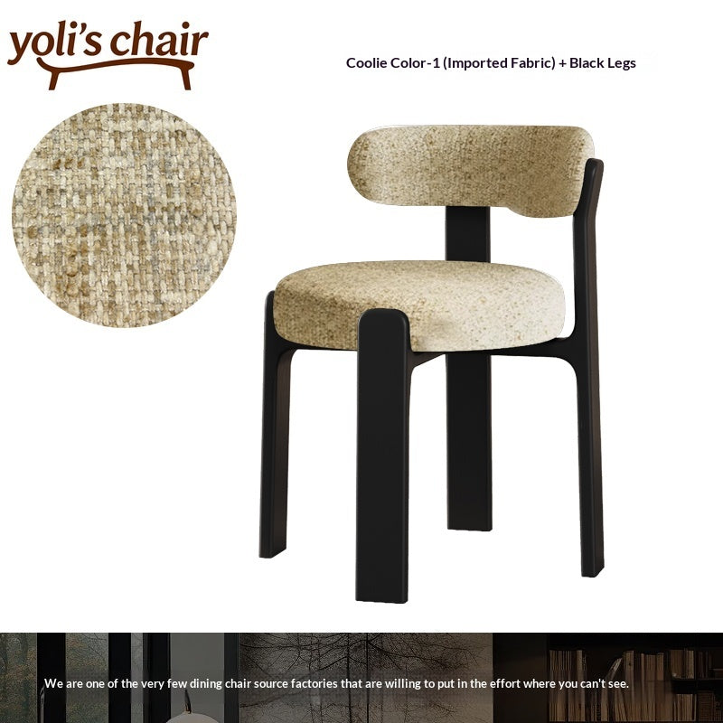 French retro solid wood dining chair household wabi sabi antique dining table and chair designer high-end Nordic backrest chair