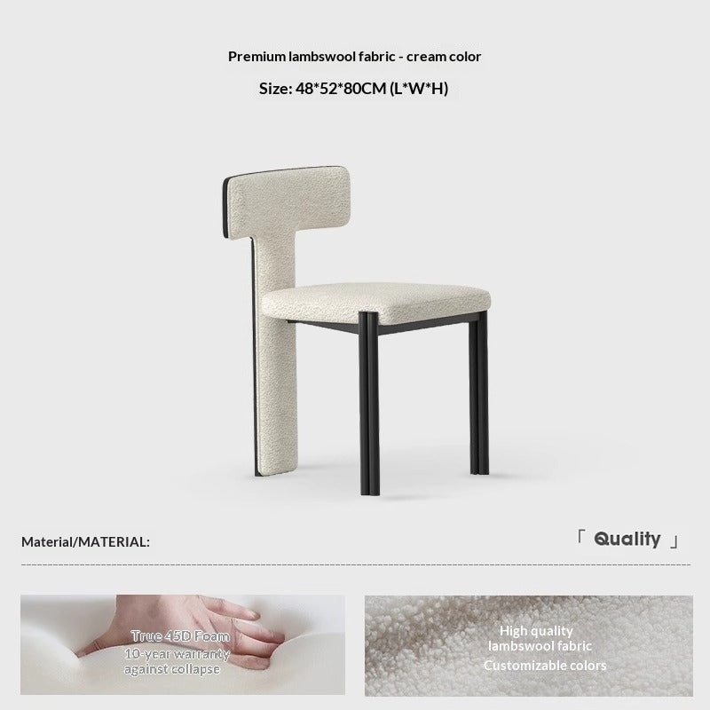 Nordic solid wood dining chair hotel designer high-end chair minimalist model room curved ash wood premium leather chair