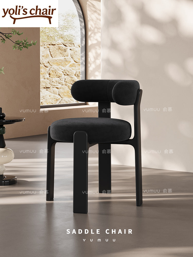 French retro solid wood dining chair household wabi sabi antique dining table and chair designer high-end Nordic backrest chair